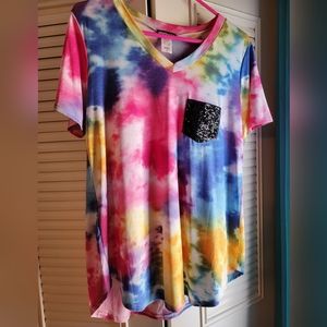 Medium Tiedye shirt with Pocket deatil.